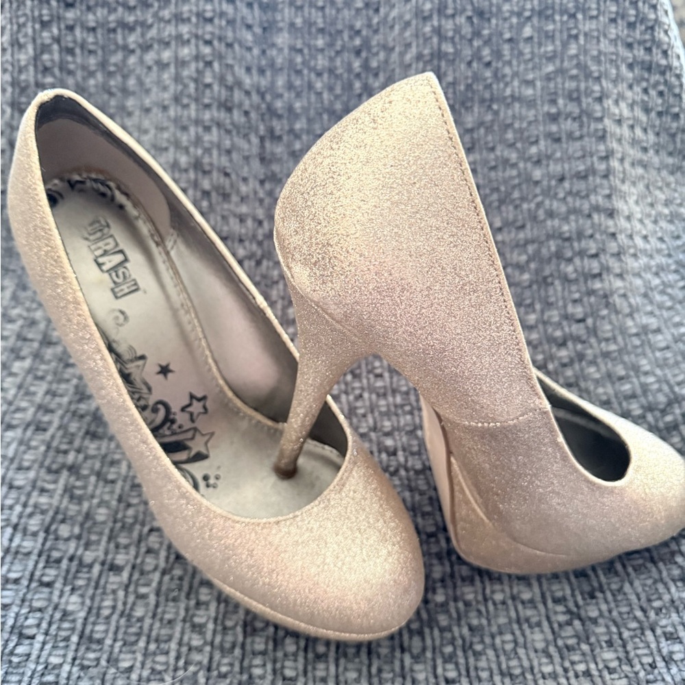 Brash Shimmering Gold Heels